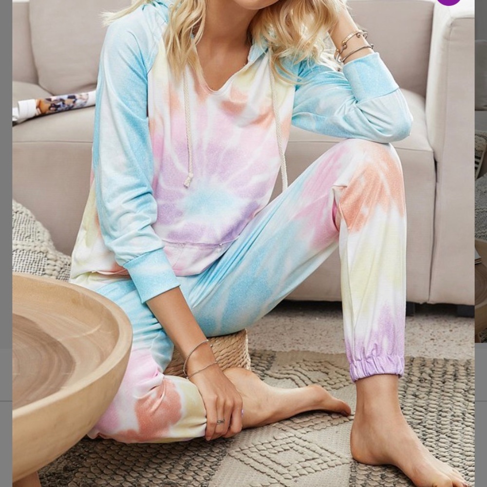 NWOT Tie Dye Matching Hoodie & Jogger Set